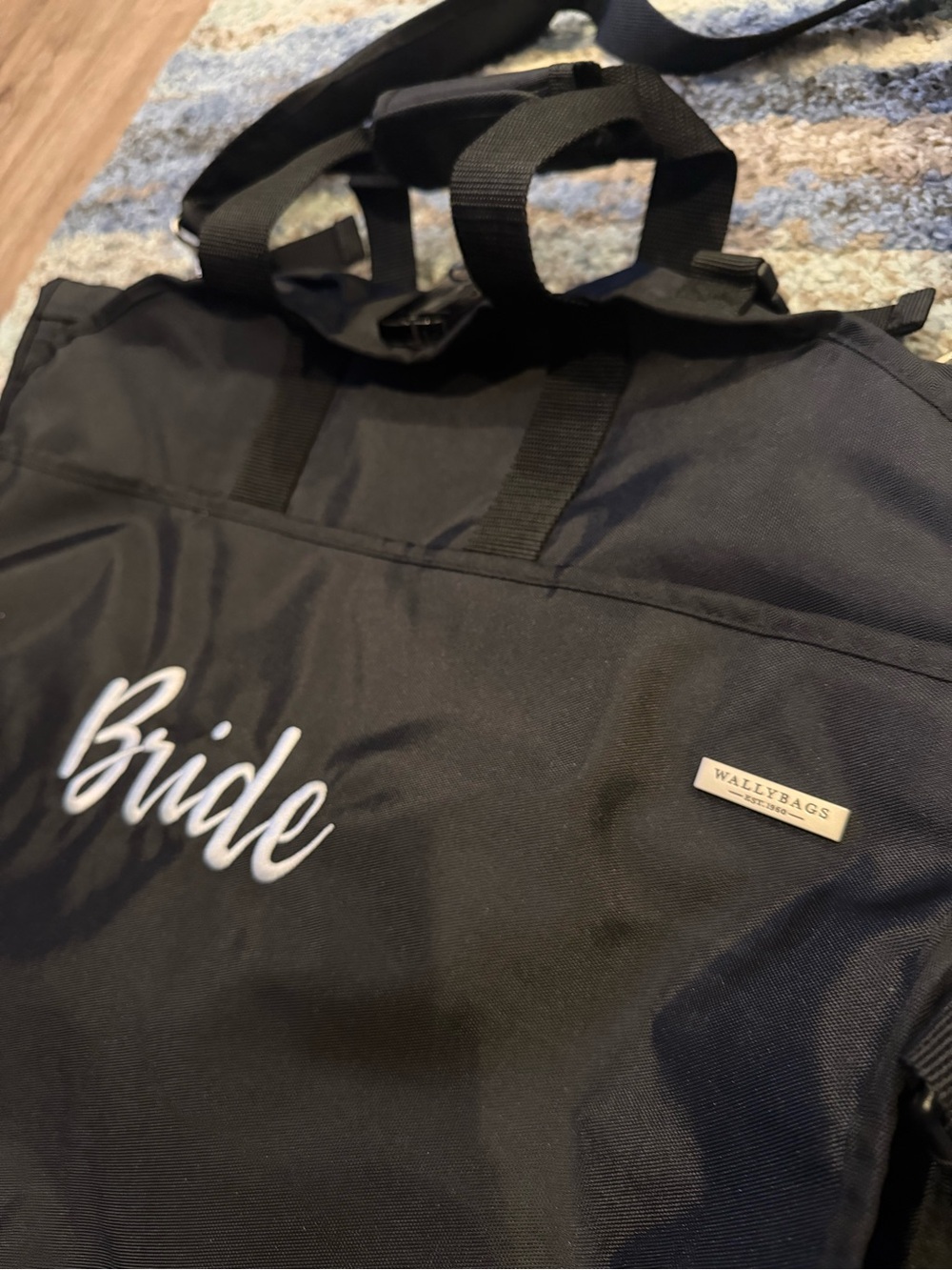 Black 'Bride' Garment Bag with Shoulder Strap - Picture 2 of 10